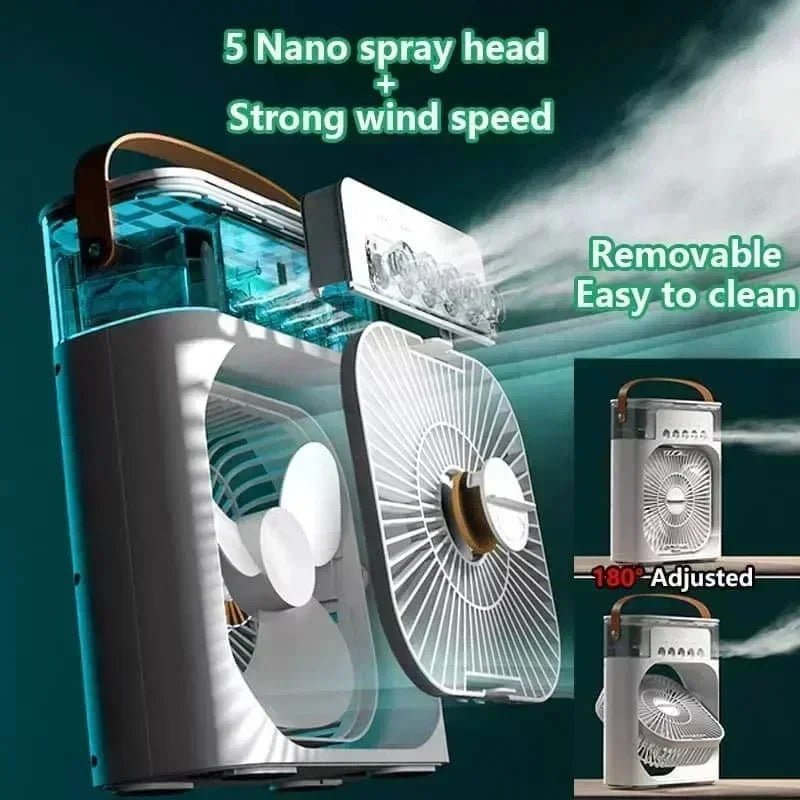 Hot 3 In 1 Fan AIr Conditioner Household Small Air Cooler LED Night Light Portable Humidifier Air Adjustment Fan Office Home Fan - Avero