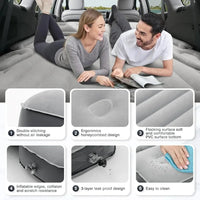 Inflatable Camping Air Mattress Car Bed Mattress Outdoor Travel Camping Air Bed with Built - in Pump Air Couch Mat F - Avero