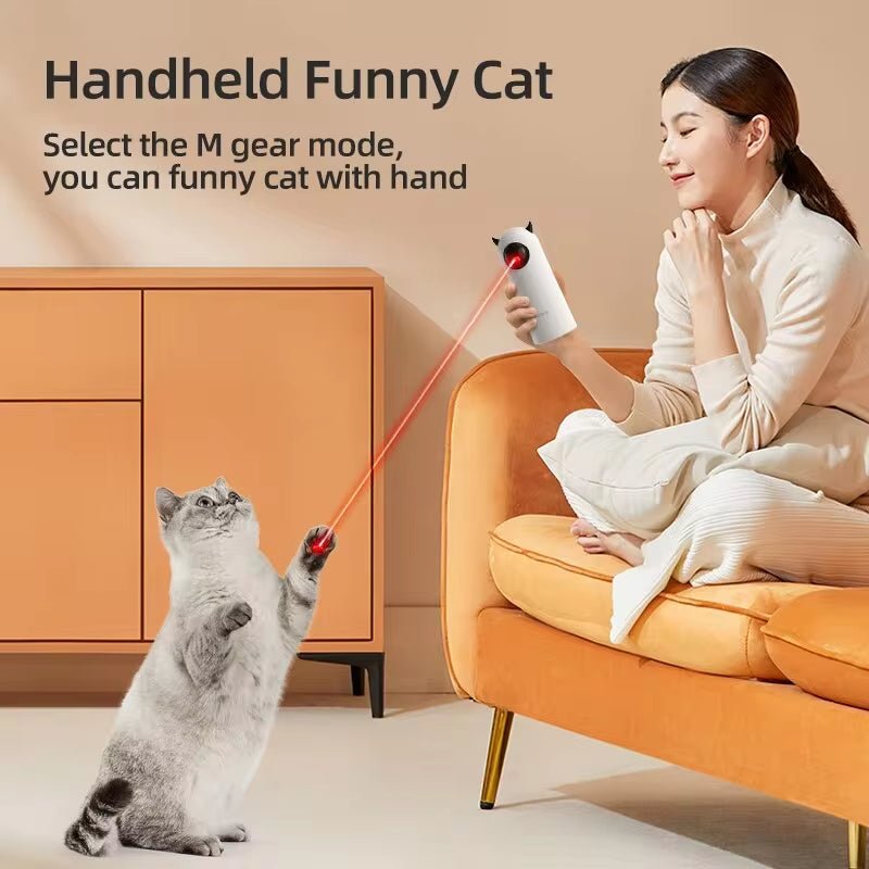 Interactive Smart LED Laser Cat Toy - Automatic Handheld Teaser for Indoor Fun! - Avero