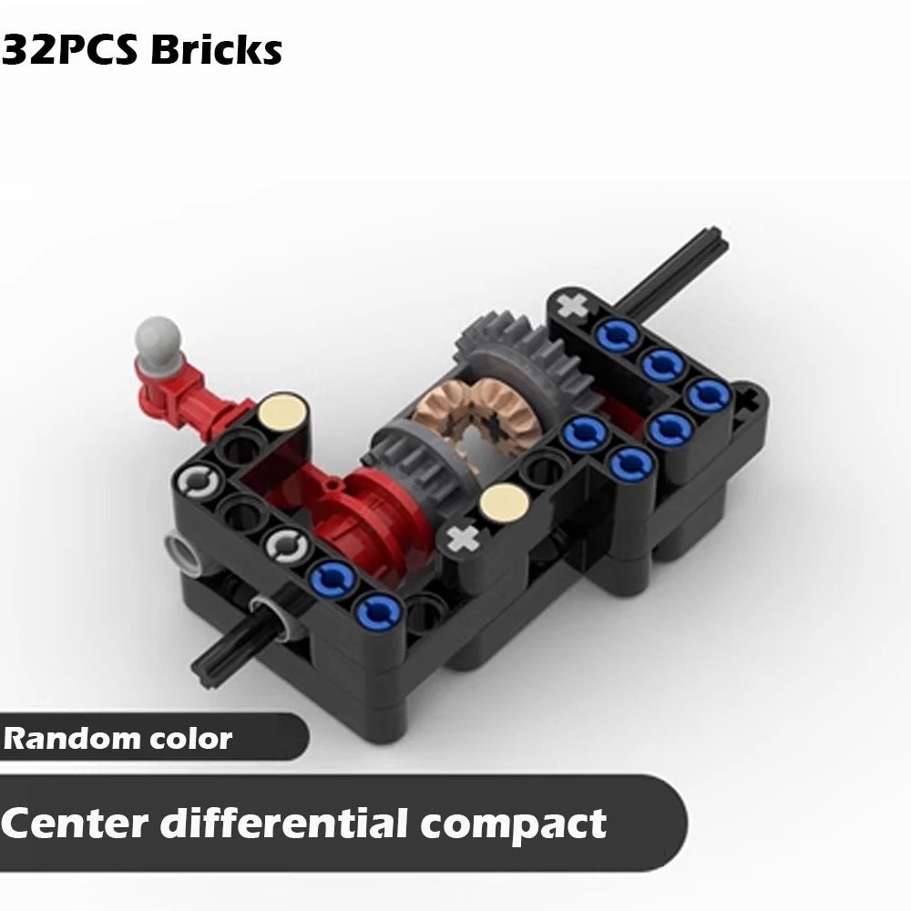 MOC Modified Differential Lock Compatible with Legoeds Building Block Gear 65413 65414 Gearbox Tech Hole Arm Beam for Car Model - Avero
