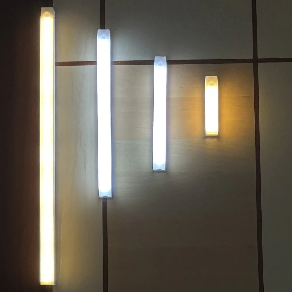 Motion Sensor LED Night Light USB Rechargeable Bedside Lamp Wireless Portable Cabinet Tube Light for Kitchen Wardrobe Staircase - Avero
