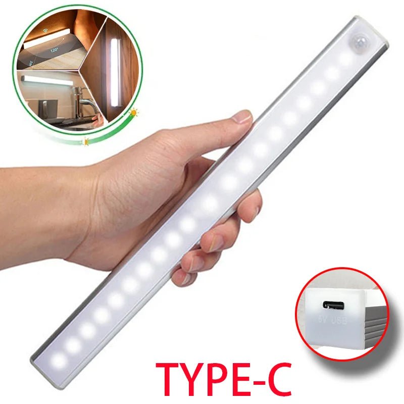 Motion Sensor Light Wireless LED Night Light Type C Rechargeable Light Cabinet Wardrobe Lamp Staircase Backlight For Kitchen LED - Avero