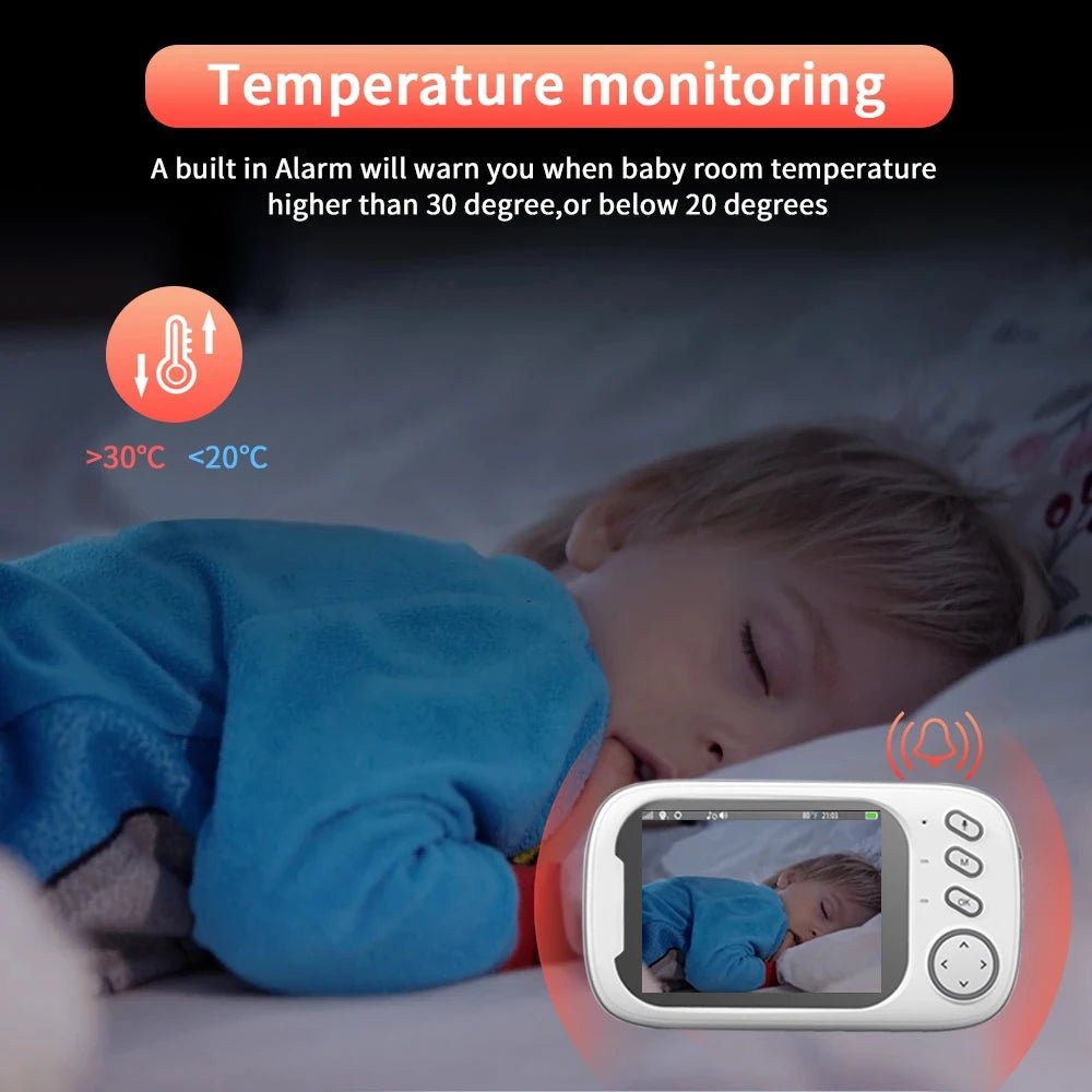 New 3.5 Inch Wireless Video Baby Monitor Night Vision Temperature Monitoring 2 Way Audio Talk Baby Nanny Security Camera - Avero
