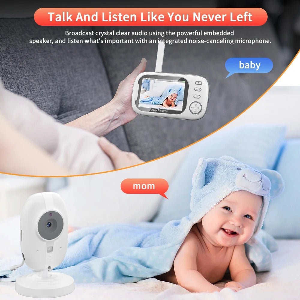 New 3.5 Inch Wireless Video Baby Monitor Night Vision Temperature Monitoring 2 Way Audio Talk Baby Nanny Security Camera - Avero