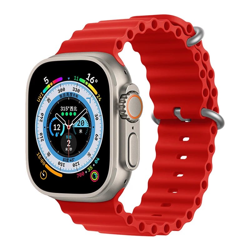 Ocean Strap for Apple Watch Ultra 2 Band 49mm 44mm 40mm 45mm 41mm 42mm 46mm 38mm Silicone Bracelet iWatch Series 10 9 SE 8 7 6 5 - Avero