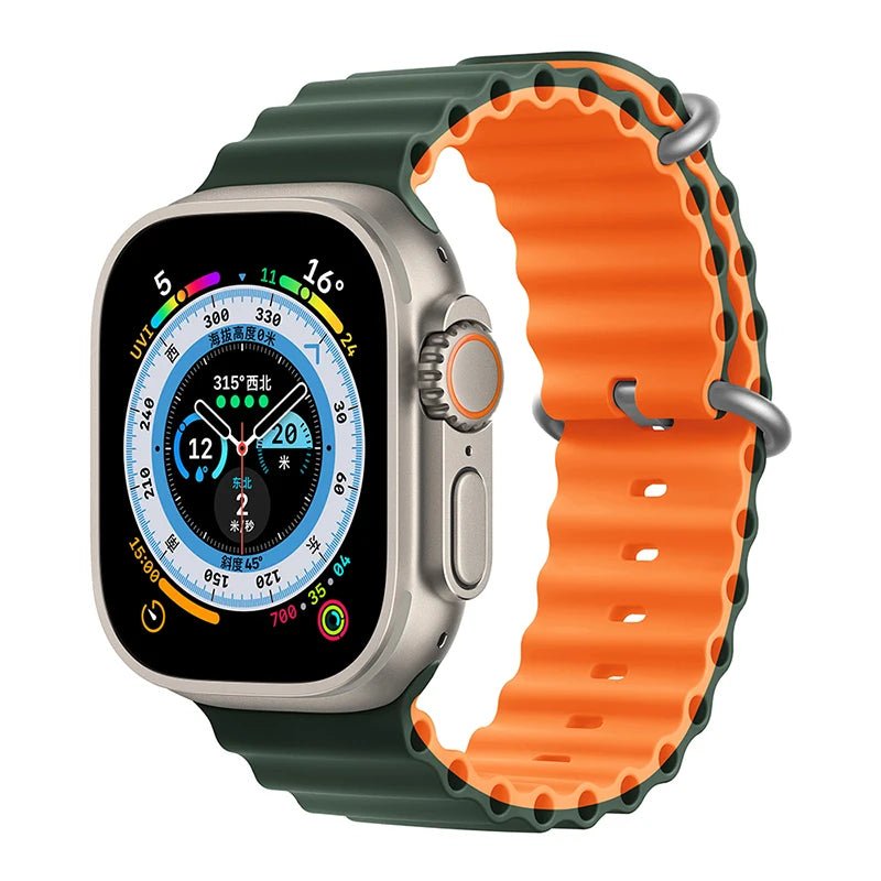 Ocean Strap for Apple Watch Ultra 2 Band 49mm 44mm 40mm 45mm 41mm 42mm 46mm 38mm Silicone Bracelet iWatch Series 10 9 SE 8 7 6 5 - Avero
