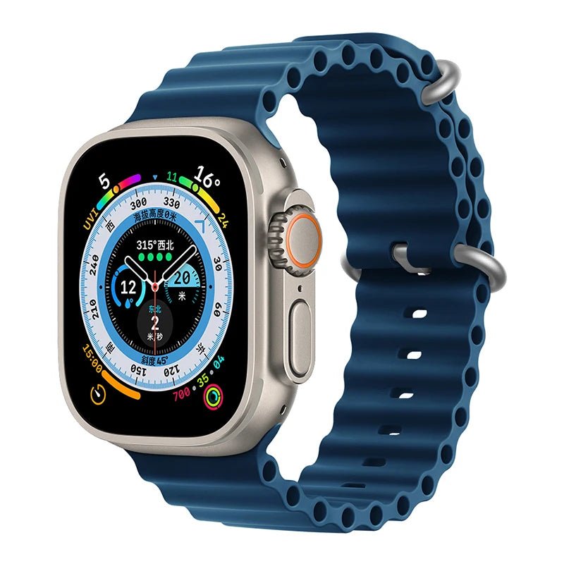 Ocean Strap for Apple Watch Ultra 2 Band 49mm 44mm 40mm 45mm 41mm 42mm 46mm 38mm Silicone Bracelet iWatch Series 10 9 SE 8 7 6 5 - Avero
