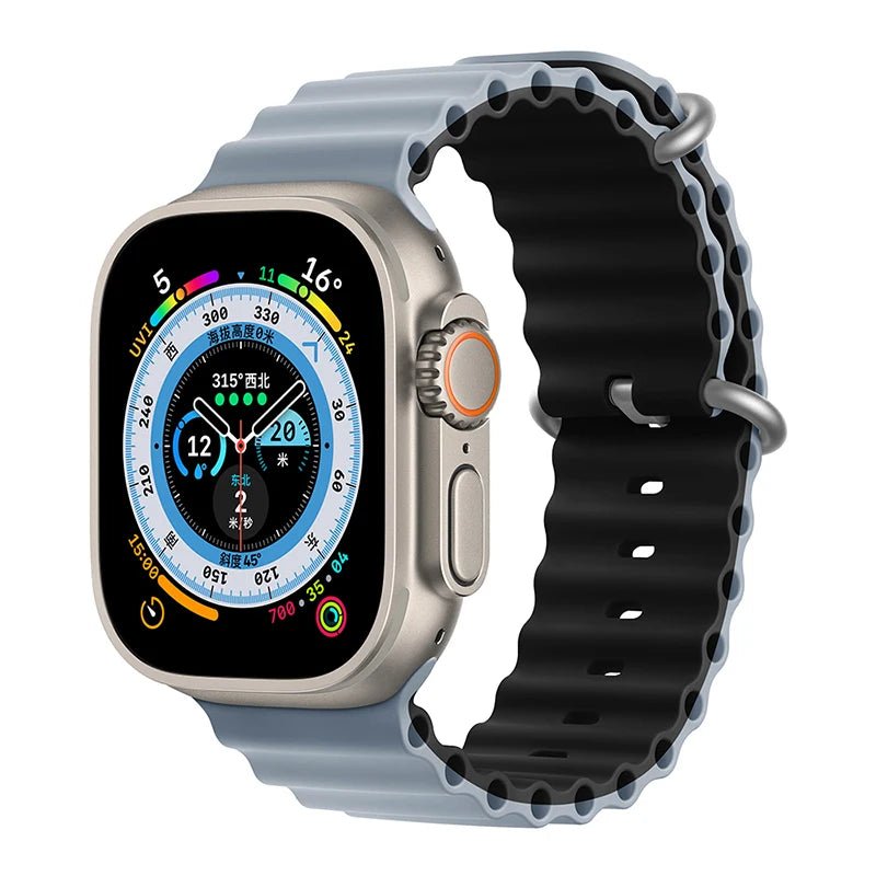 Ocean Strap for Apple Watch Ultra 2 Band 49mm 44mm 40mm 45mm 41mm 42mm 46mm 38mm Silicone Bracelet iWatch Series 10 9 SE 8 7 6 5 - Avero