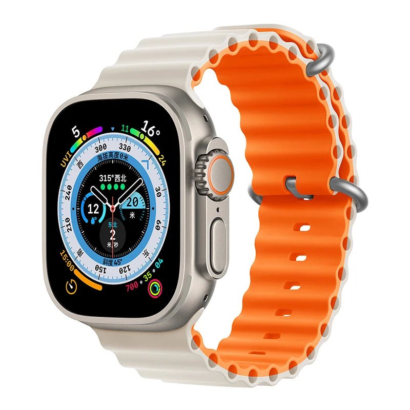 Ocean Strap for Apple Watch Ultra 2 Band 49mm 44mm 40mm 45mm 41mm 42mm 46mm 38mm Silicone Bracelet iWatch Series 10 9 SE 8 7 6 5 - Avero