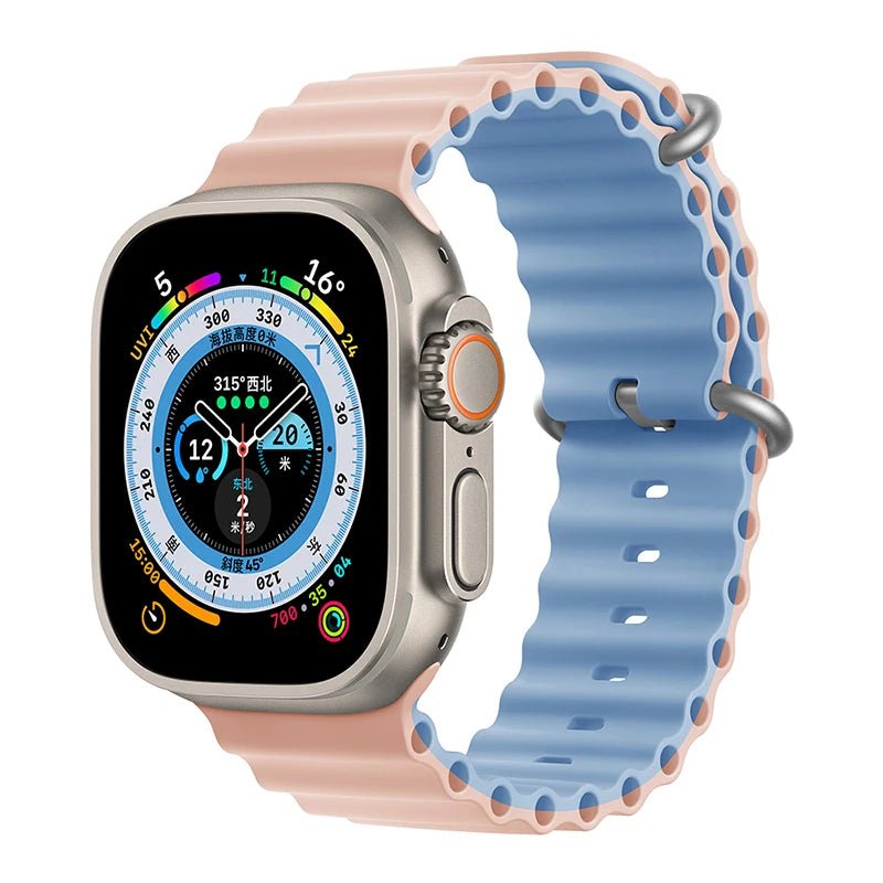 Ocean Strap for Apple Watch Ultra 2 Band 49mm 44mm 40mm 45mm 41mm 42mm 46mm 38mm Silicone Bracelet iWatch Series 10 9 SE 8 7 6 5 - Avero