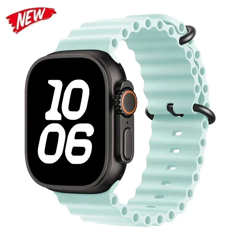 Ocean Strap for Apple Watch Ultra 2 Band 49mm 44mm 40mm 45mm 41mm 42mm 46mm 38mm Silicone Bracelet iWatch Series 10 9 SE 8 7 6 5 - Avero