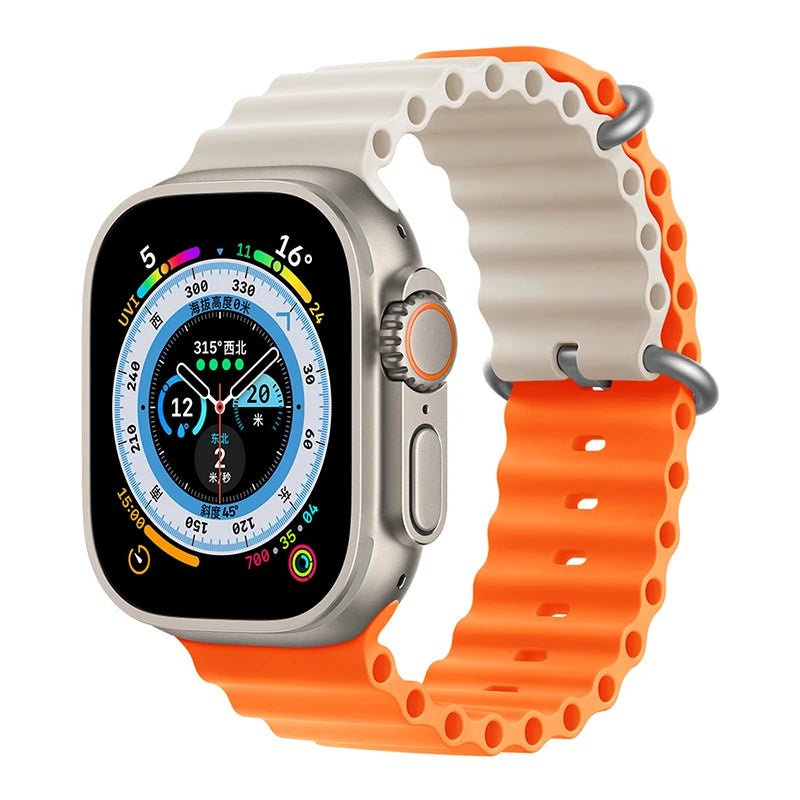 Ocean Strap for Apple Watch Ultra 2 Band 49mm 44mm 40mm 45mm 41mm 42mm 46mm 38mm Silicone Bracelet iWatch Series 10 9 SE 8 7 6 5 - Avero