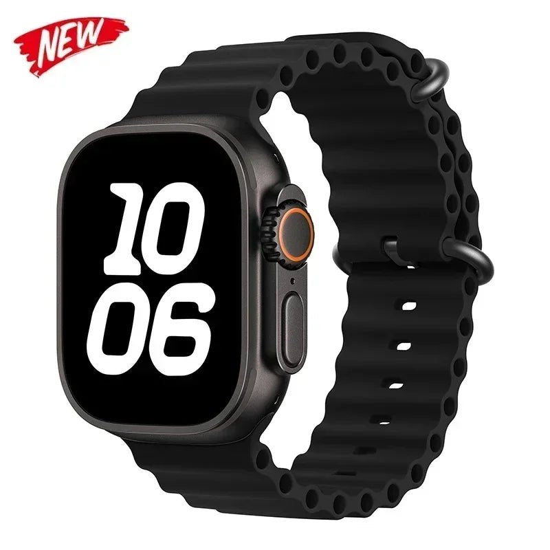 Ocean Strap for Apple Watch Ultra 2 Band 49mm 44mm 40mm 45mm 41mm 42mm 46mm 38mm Silicone Bracelet iWatch Series 10 9 SE 8 7 6 5 - Avero