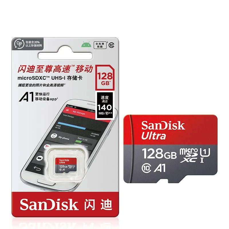 Original Sandisk Memory Card 256GB 128GB 64GB 32GB TF micro sd card Class 10 UHS - 1 flash card Memory Microsd for Samrtphone PC - Avero