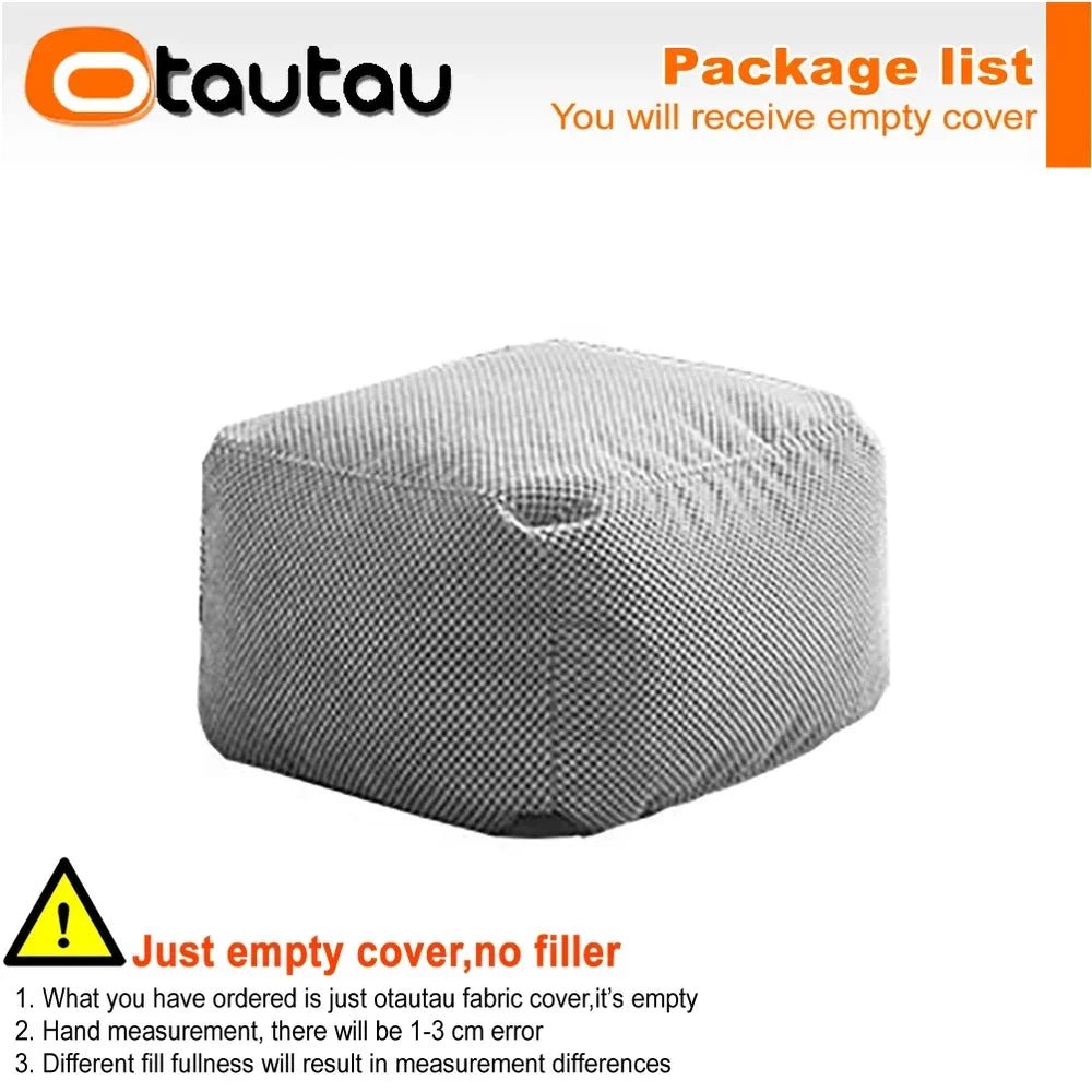 OTAUTAU Soft Waffle 1 - 2 Seat Bean Bag Couch Cover Set Without Filler Beanbag Armchair Lazy Sofa Bed Lounger Ottoman Stool SF182 - Avero