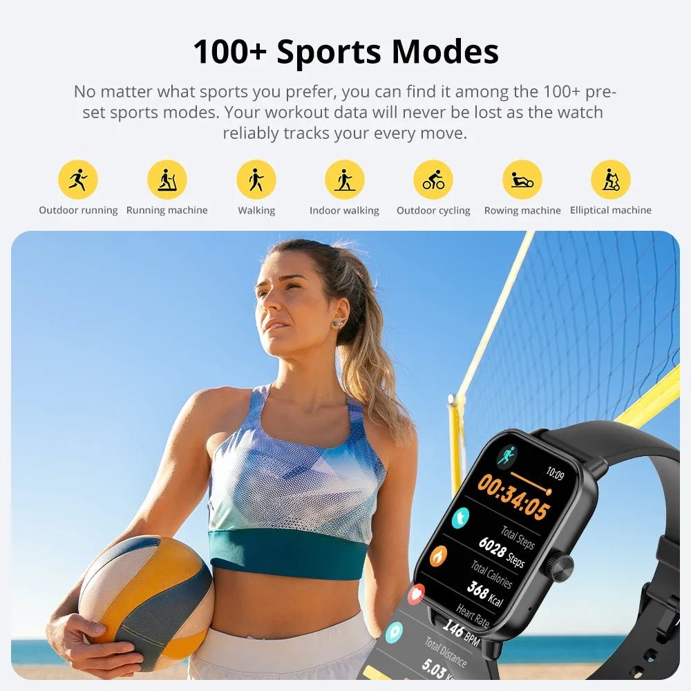 P81 Voice Calling Smart Watch Ultra 1.9 Inch Screen 24H Health Monitor 100+ Sports Modes, Bluetooth Smartwatch Men Women - Avero