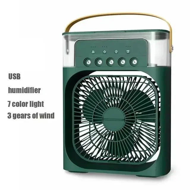 Portable Humidifier Fan Air Conditioners USB Electric Fan LED Night Light Water Mist Fun 3 In 1 Air Cooler Humidifie For Home - Avero