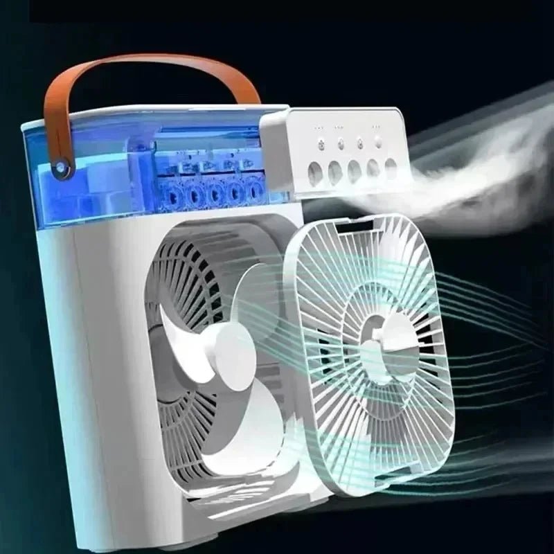 Portable Humidifier Fan Air Conditioners USB Electric Fan LED Night Light Water Mist Fun 3 In 1 Air Cooler Humidifie For Home - Avero