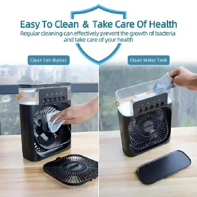 Portable Humidifier Fan Air Conditioners USB Electric Fan LED Night Light Water Mist Fun 3 In 1 Air Cooler Humidifie For Home - Avero