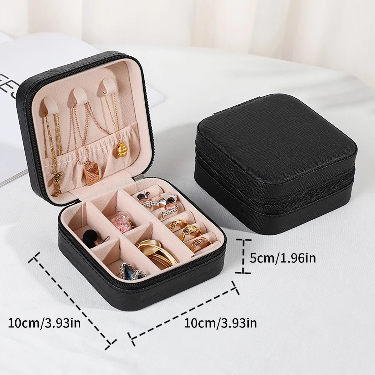 PU Leather Jewelry Mini Storage Box Travel Home Bracelet Earrings Storage Display Case For Women Ring Jewelry Portable Organizer - Avero