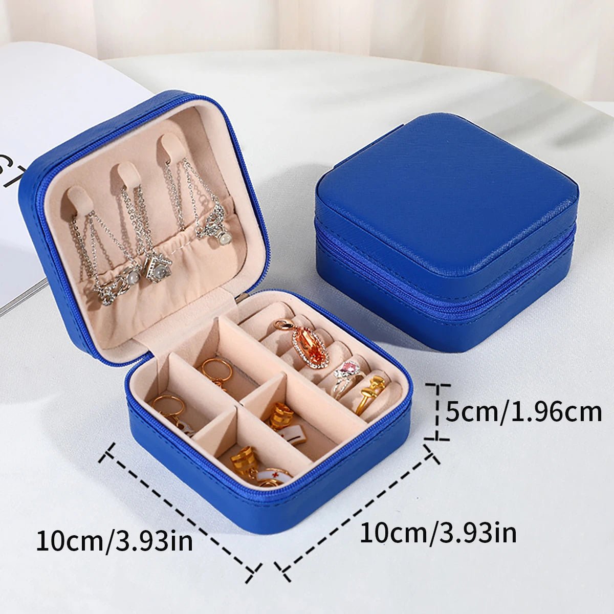 PU Leather Jewelry Mini Storage Box Travel Home Bracelet Earrings Storage Display Case For Women Ring Jewelry Portable Organizer - Avero