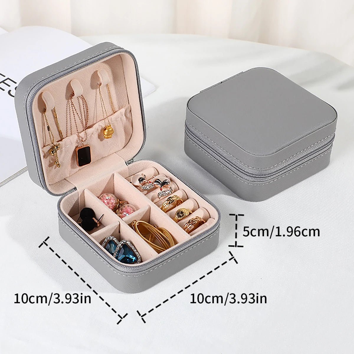 PU Leather Jewelry Mini Storage Box Travel Home Bracelet Earrings Storage Display Case For Women Ring Jewelry Portable Organizer - Avero