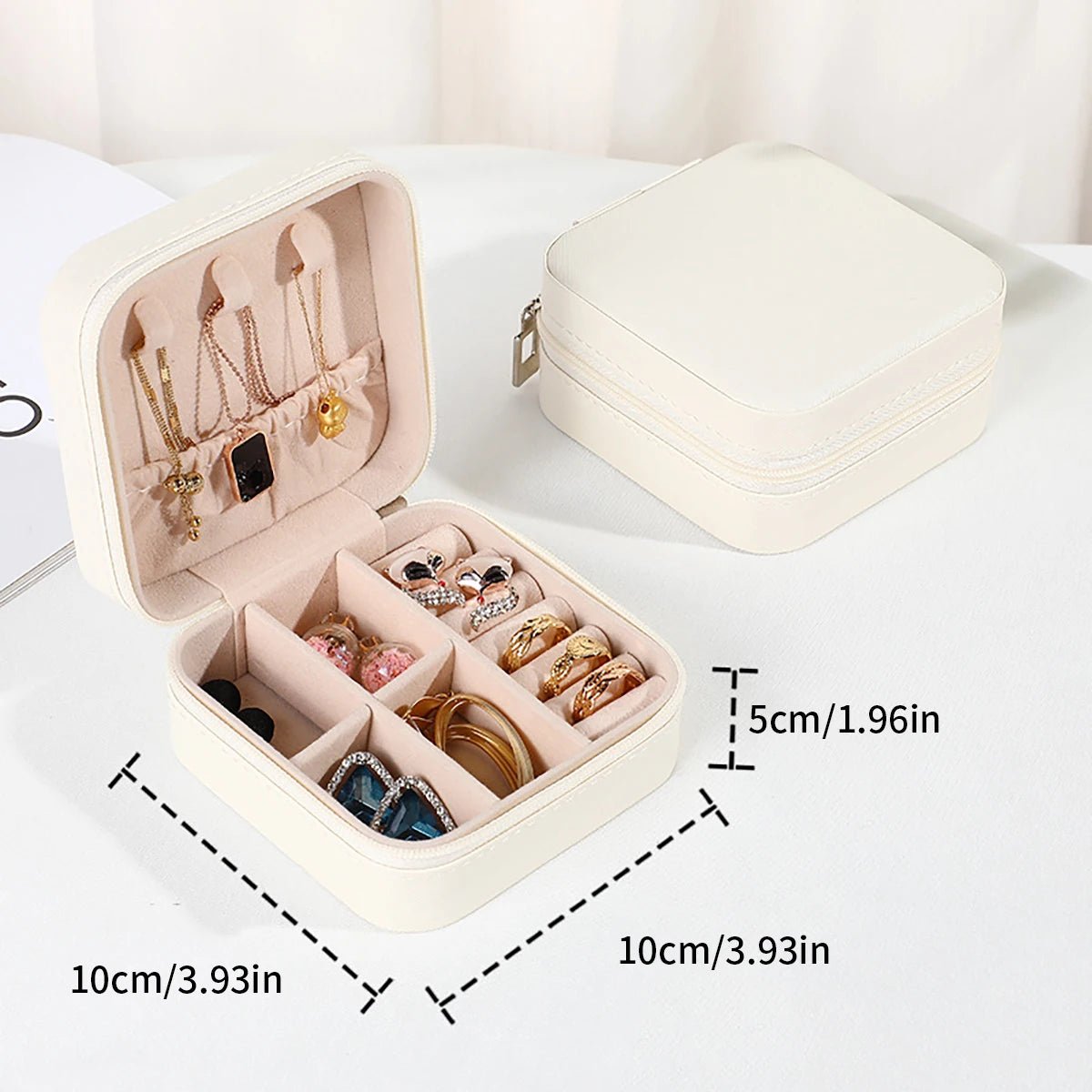 PU Leather Jewelry Mini Storage Box Travel Home Bracelet Earrings Storage Display Case For Women Ring Jewelry Portable Organizer - Avero