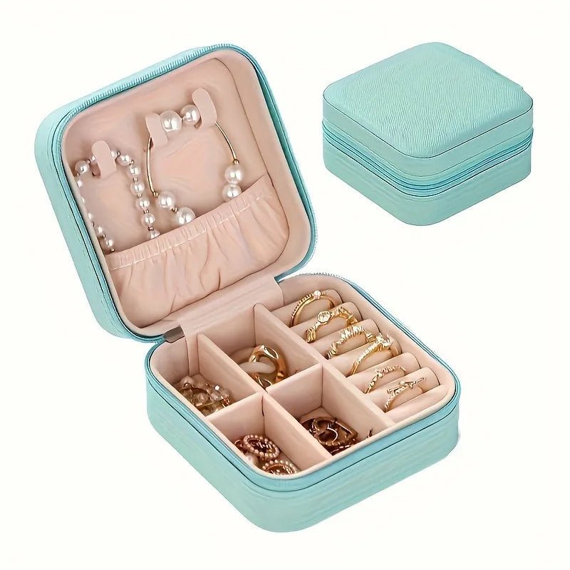 PU Leather Jewelry Mini Storage Box Travel Home Bracelet Earrings Storage Display Case For Women Ring Jewelry Portable Organizer - Avero