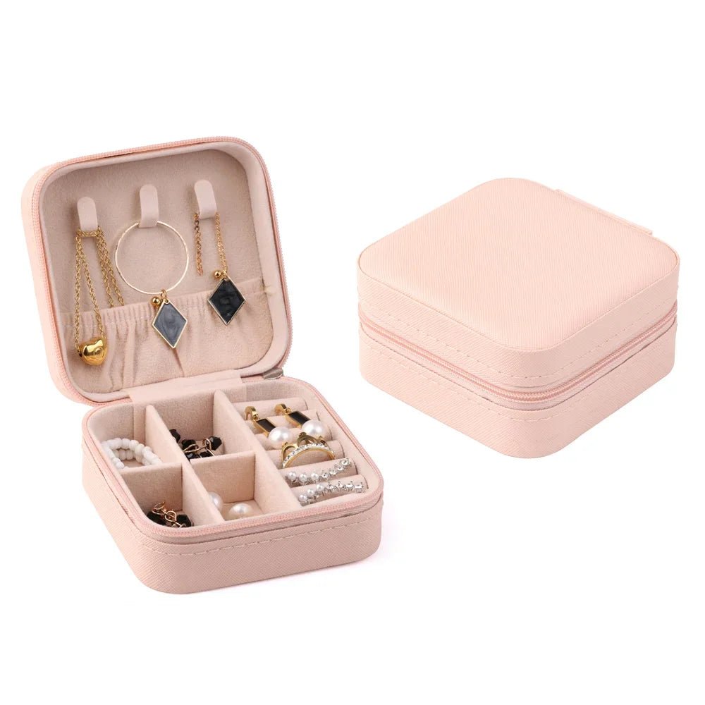 PU Leather Jewelry Mini Storage Box Travel Home Bracelet Earrings Storage Display Case For Women Ring Jewelry Portable Organizer - Avero