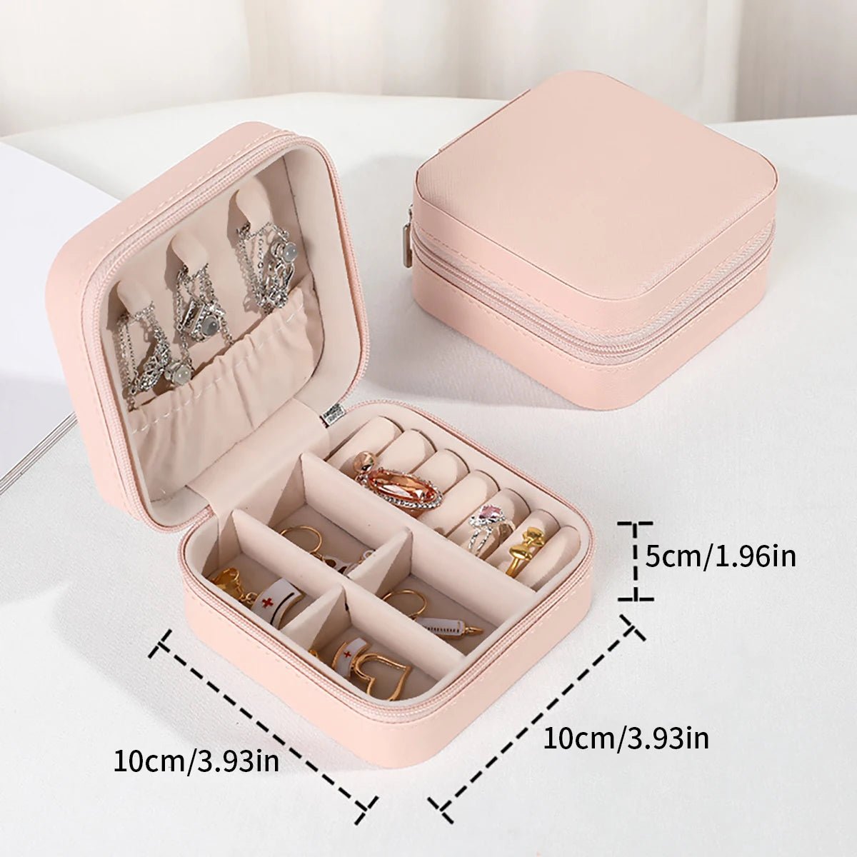 PU Leather Jewelry Mini Storage Box Travel Home Bracelet Earrings Storage Display Case For Women Ring Jewelry Portable Organizer - Avero