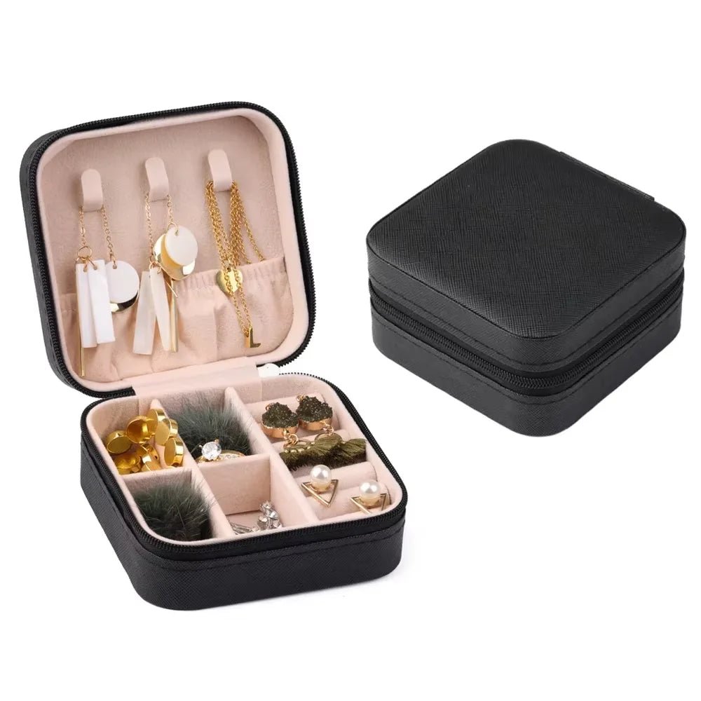 PU Leather Jewelry Mini Storage Box Travel Home Bracelet Earrings Storage Display Case For Women Ring Jewelry Portable Organizer - Avero