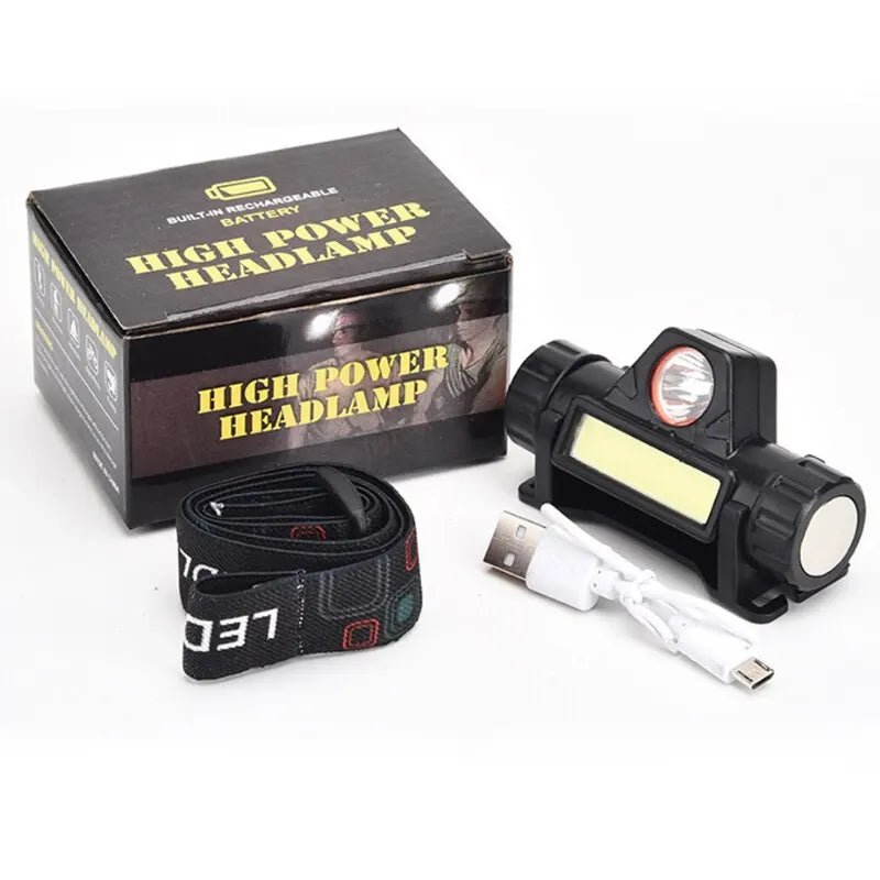 Rechargeable COB LED USB Headlamp Strong Magnetic Powerful Headlight Super Bright Waterproof Head Torch For Outdoor Fishing - Avero