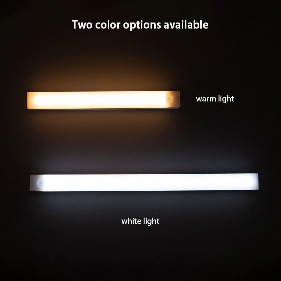 Rechargeable LED Motion Sensor Night Light Under Cabinet Cordless Lamp for Kitchen Wardrobe Bedside Induction Strip Bar Light - Avero