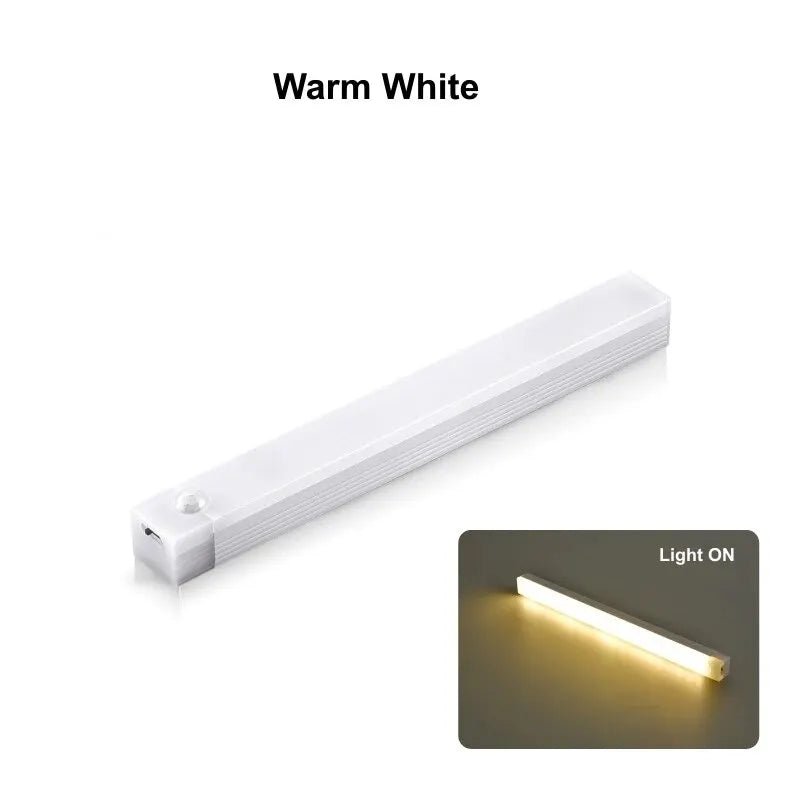Rechargeable LED Motion Sensor Night Light Under Cabinet Cordless Lamp for Kitchen Wardrobe Bedside Induction Strip Bar Light - Avero