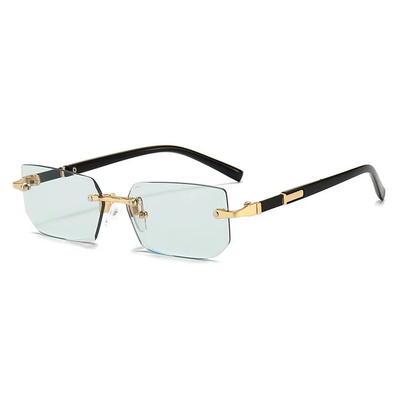 Rimless Sunglasses Rectangle Fashion Popular Women Men Shades Small Square Sun Glasses For Female Male Summer Traveling Oculos - Avero