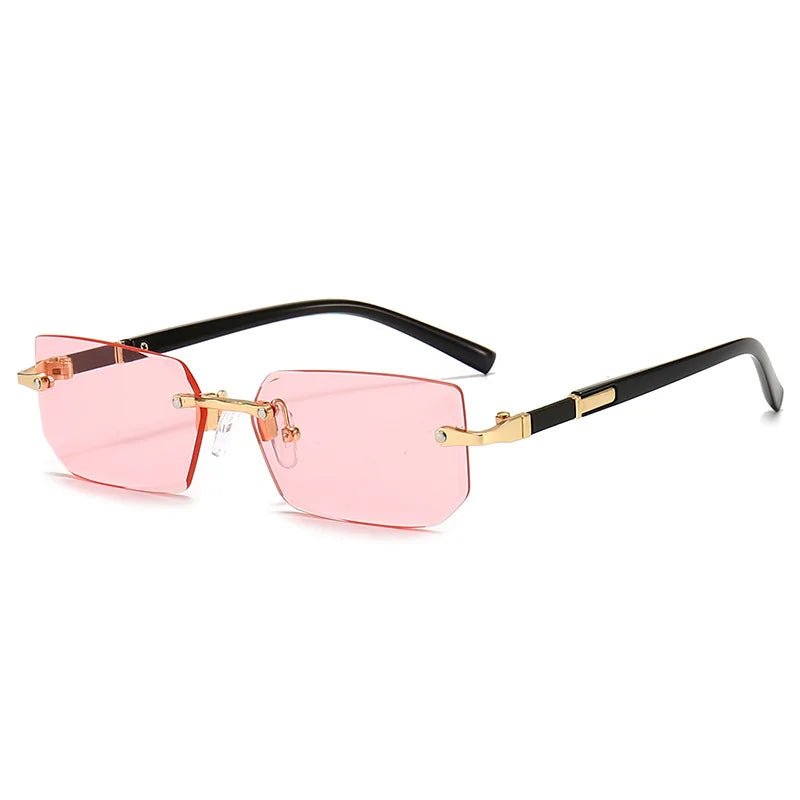 Rimless Sunglasses Rectangle Fashion Popular Women Men Shades Small Square Sun Glasses For Female Male Summer Traveling Oculos - Avero