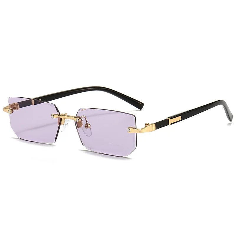 Rimless Sunglasses Rectangle Fashion Popular Women Men Shades Small Square Sun Glasses For Female Male Summer Traveling Oculos - Avero