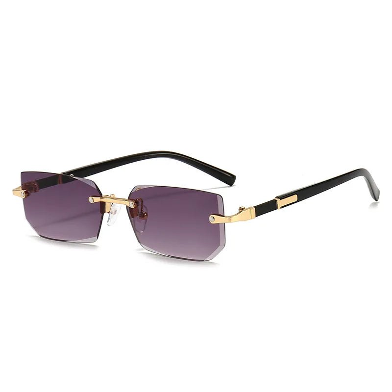 Rimless Sunglasses Rectangle Fashion Popular Women Men Shades Small Square Sun Glasses For Female Male Summer Traveling Oculos - Avero