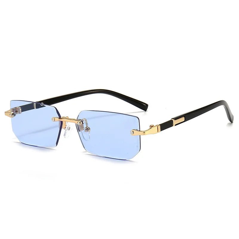Rimless Sunglasses Rectangle Fashion Popular Women Men Shades Small Square Sun Glasses For Female Male Summer Traveling Oculos - Avero