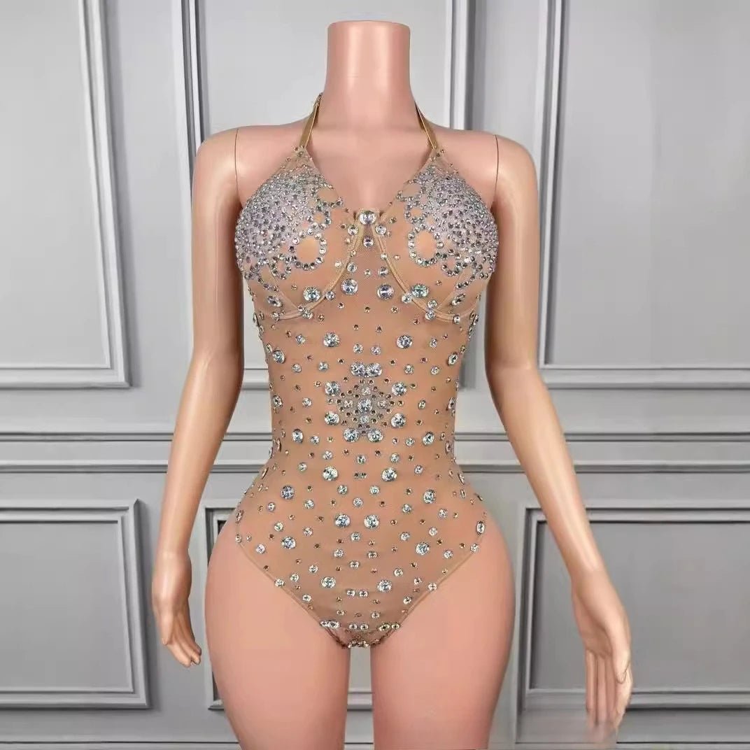 Sexy Seaside Surf Vacation Exquisite Rhinestone Bikini Spa Party Split Two - piece Spice Girl Swimsuit Vestidos De Noche Elegantes - Avero