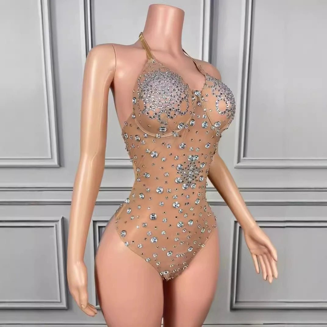 Sexy Seaside Surf Vacation Exquisite Rhinestone Bikini Spa Party Split Two - piece Spice Girl Swimsuit Vestidos De Noche Elegantes - Avero