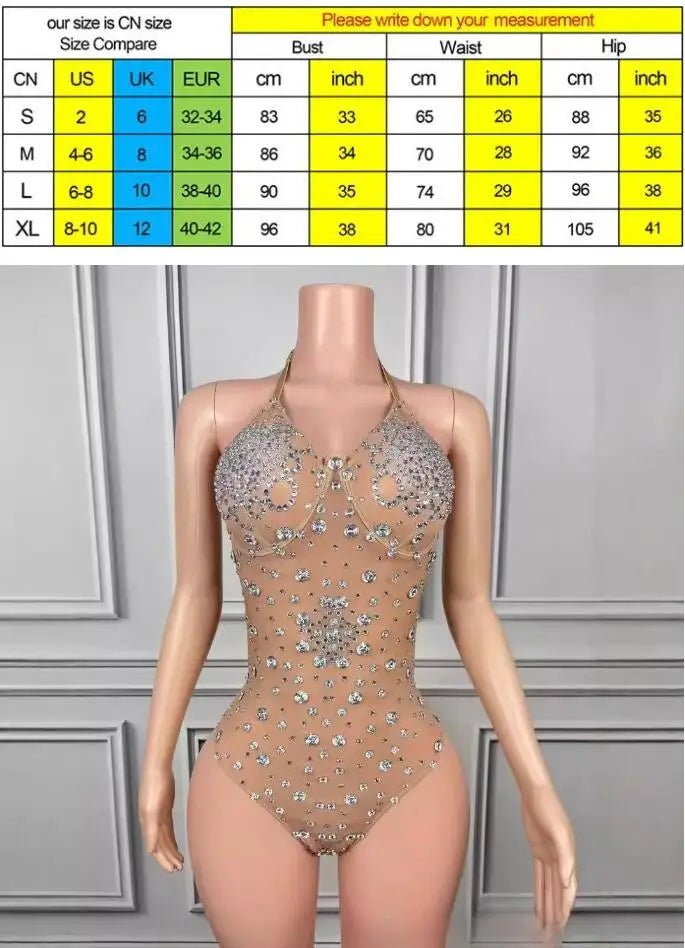 Sexy Seaside Surf Vacation Exquisite Rhinestone Bikini Spa Party Split Two - piece Spice Girl Swimsuit Vestidos De Noche Elegantes - Avero