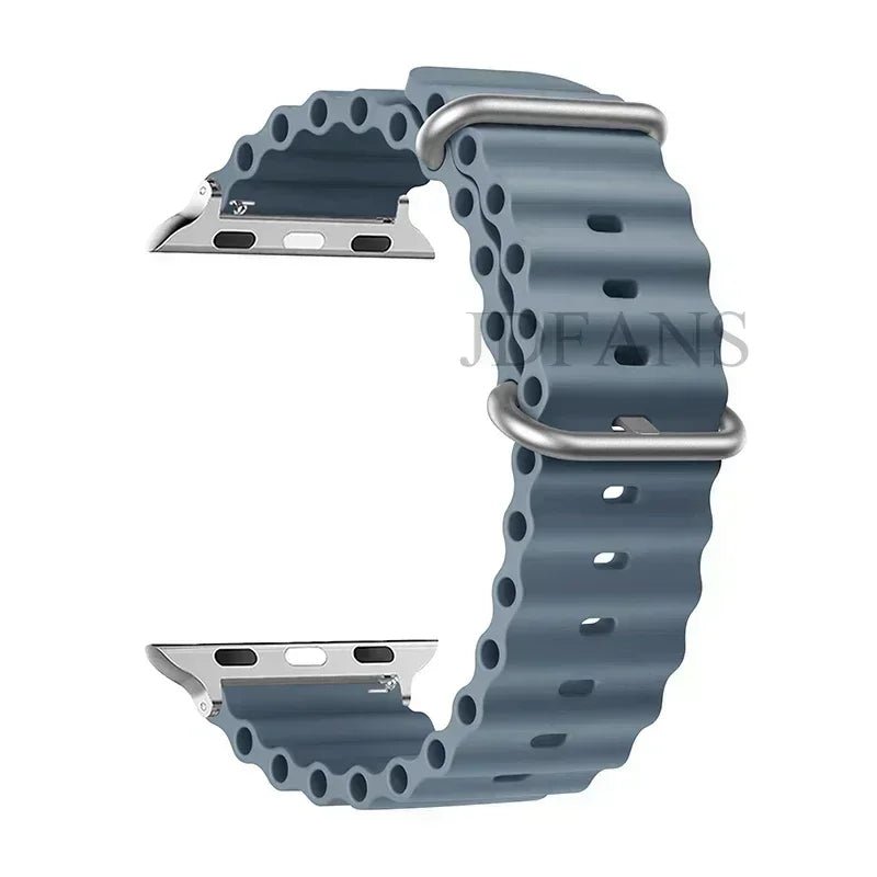 Silicone Ocean strap for Apple watch band Series Ultra 9 8 7 6 5 4 10 SE iwatch bracelet 42mm 44mm 45mm 49mm 40mm 41mm 46mm band - Avero