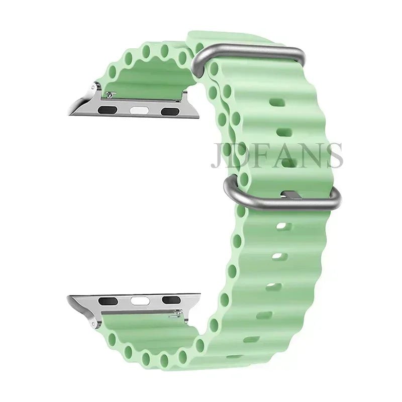 Silicone Ocean strap for Apple watch band Series Ultra 9 8 7 6 5 4 10 SE iwatch bracelet 42mm 44mm 45mm 49mm 40mm 41mm 46mm band - Avero