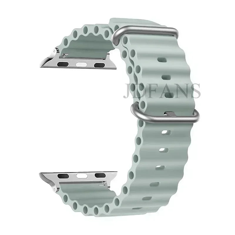 Silicone Ocean strap for Apple watch band Series Ultra 9 8 7 6 5 4 10 SE iwatch bracelet 42mm 44mm 45mm 49mm 40mm 41mm 46mm band - Avero