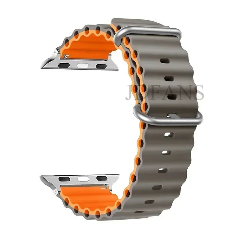 Silicone Ocean strap for Apple watch band Series Ultra 9 8 7 6 5 4 10 SE iwatch bracelet 42mm 44mm 45mm 49mm 40mm 41mm 46mm band - Avero