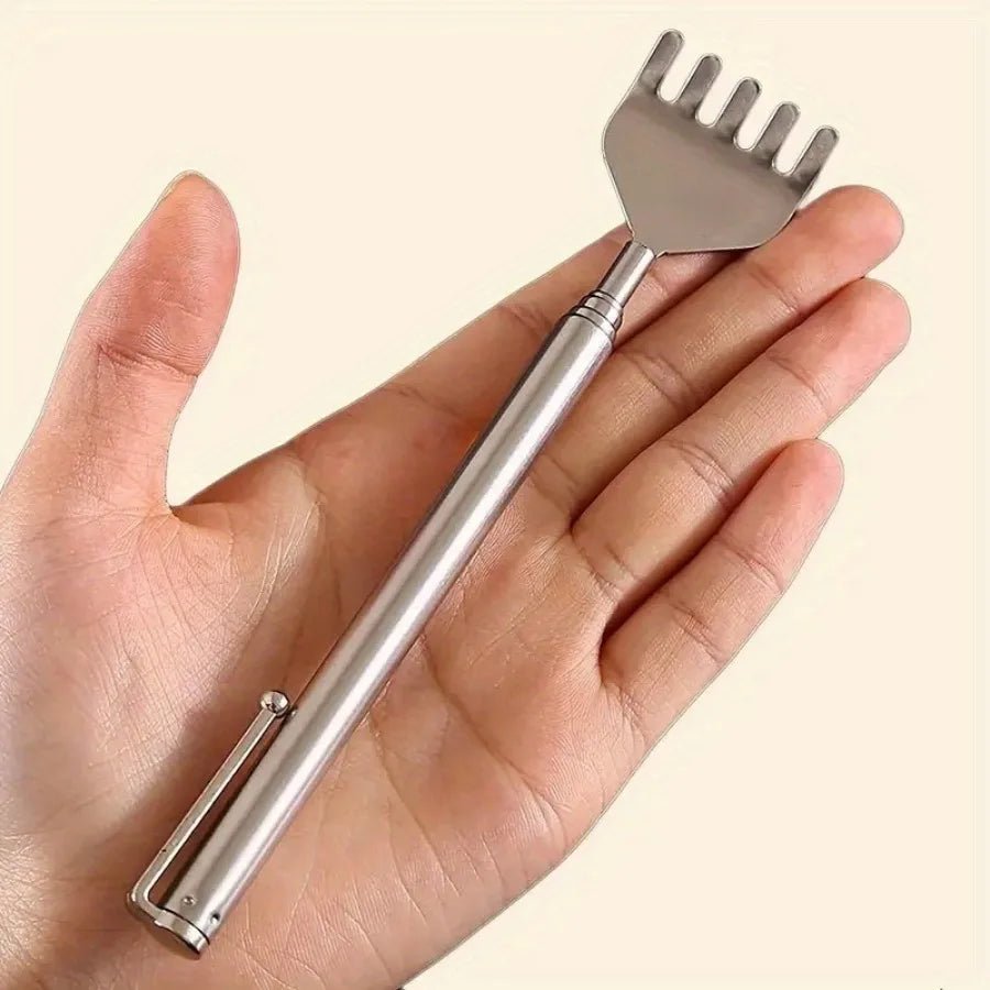 silvery Telescopic Back Scratcher, Portable Extendable Stainless Steel Scratchers for Men Women ,Mothers Gifts,Gifts For Men,G - Avero
