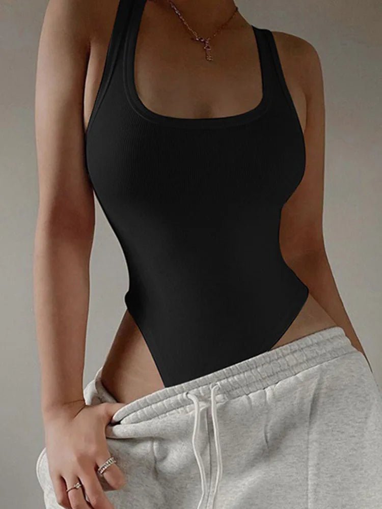 Sleeveless Knit Bodysuit Hot Summer Sexy Bodycon Off Shoulder Halter Tops Casual Street Bodice For Women ClubWear - Avero