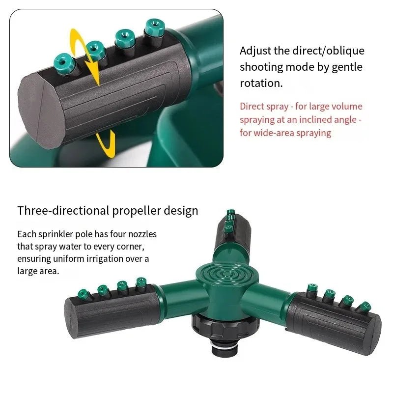 Sprinkler Nozzle 360 Degree Automatic Rotating Water Spray Garden Lawn Automatic Sprinkler Garden Watering Irrigation Supplies - Avero