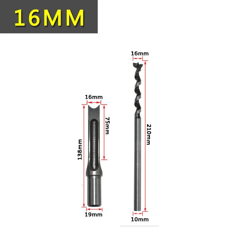 Square Hole Drill Woodworking Drill Tools Auger Mortising Chisel Drill Set DIY Furniture Square Woodworking Drill - Avero